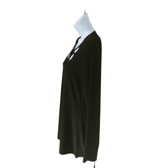 Artex Black Stretch Top Peekaboo  Front S NWT - Picture 3 of 6
